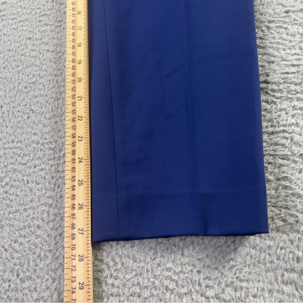 St John Pants Womens 10 Blue Straight Leg Lightweight Preppy Casual Pockets - Picture 6 of 8